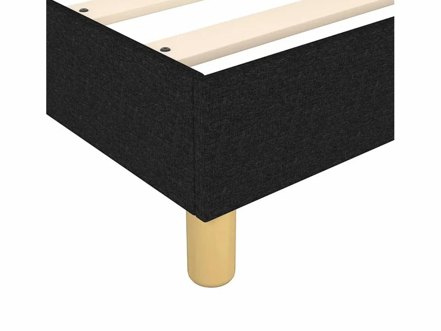 New Estructura de cama box spring tela negro 140x190 cm Somier Tapizado|Somier - 140X190Cm