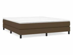 Clicnbuy Estructura de cama box spring tela marrón 180x200 cm