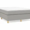 Sale Estructura de cama box spring tela gris claro 140x190 cm Somier - 140X190Cm