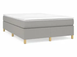 Sale Estructura de cama box spring tela gris claro 140x190 cm Somier - 140X190Cm
