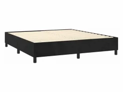 Hot Estructura de cama box spring terciopelo negro 160x200 cm Somier - 160X200Cm