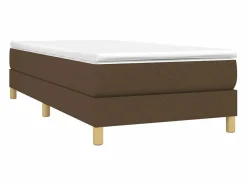 Clicnbuy Estructura de cama box spring tela marrón 90x190 cm