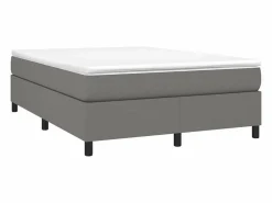 Clicnbuy Estructura de cama box spring tela gris oscuro 140x190 cm