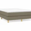 Hot Estructura de cama box spring tela gris taupe 140x190 cm Somier - 140X190Cm