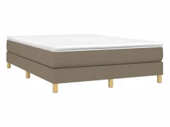 Hot Estructura de cama box spring tela gris taupe 140x190 cm Somier - 140X190Cm