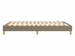 Hot Estructura de cama box spring tela gris taupe 140x190 cm Somier - 140X190Cm