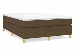 Clearance Clicnbuy Estructura de cama box spring tela marrón 140x190 cm
