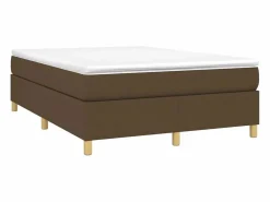 Clearance Clicnbuy Estructura de cama box spring tela marrón 140x190 cm
