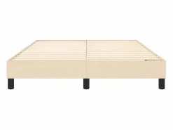 New Clicnbuy Estructura de cama box spring tela color crema 140x190 cm