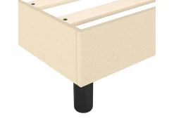 New Clicnbuy Estructura de cama box spring tela color crema 140x190 cm
