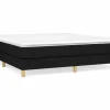 Clicnbuy Estructura de cama box spring tela negro 180x200 cm