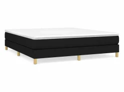 Clicnbuy Estructura de cama box spring tela negro 180x200 cm