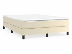 Discount Clicnbuy Estructura de cama box spring cuero sintético 140x190 cm Crema
