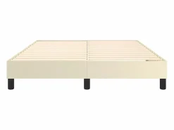 Discount Clicnbuy Estructura de cama box spring cuero sintético 140x190 cm Crema