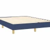 Clicnbuy Estructura de cama box spring tela azul 140x190 cm