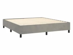 Hot Estructura de cama box spring terciopelo gris claro 180x200 cm Somier Tapizado|Somier - 180X200Cm
