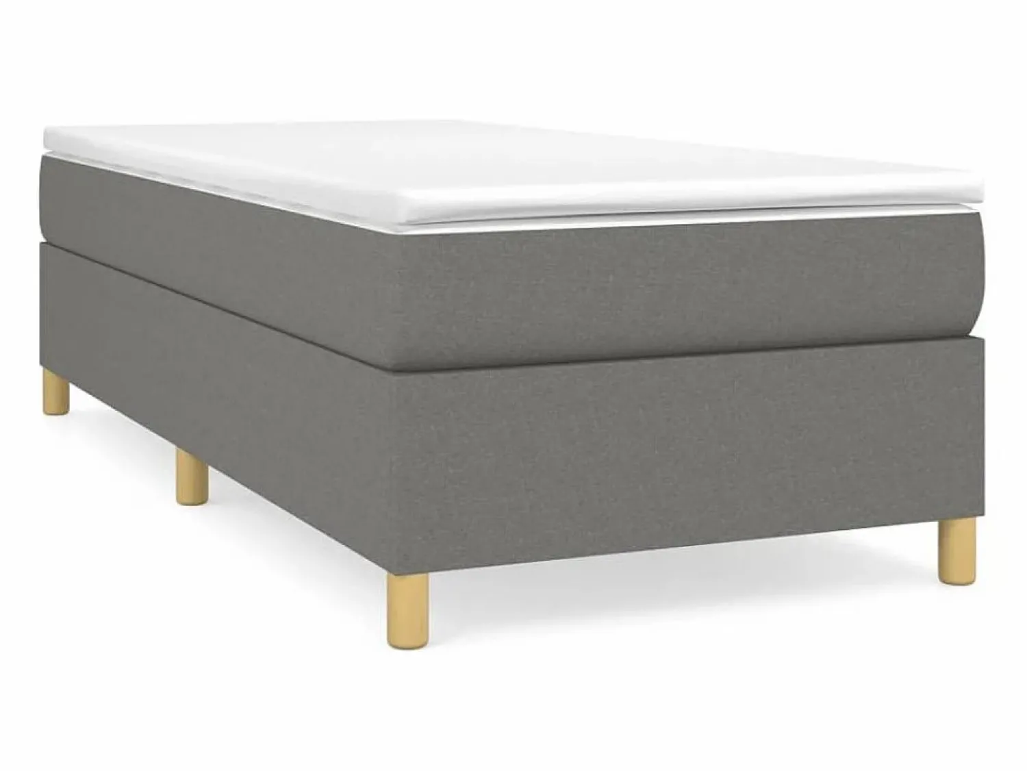 Outlet Clicnbuy Estructura de cama box spring tela gris oscuro 90x200 cm
