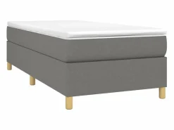 Outlet Clicnbuy Estructura de cama box spring tela gris oscuro 90x200 cm