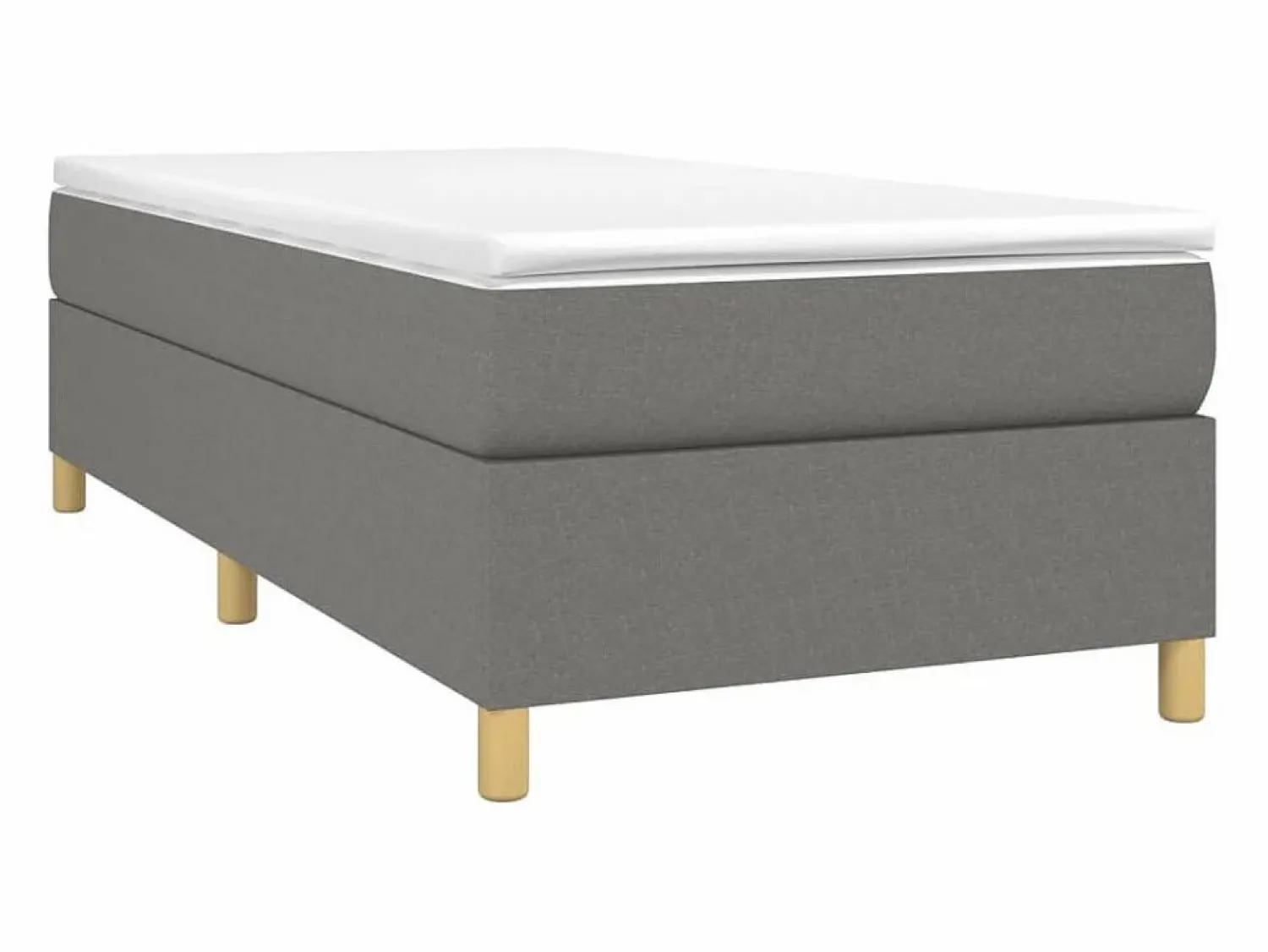 Outlet Clicnbuy Estructura de cama box spring tela gris oscuro 90x200 cm