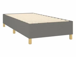 Outlet Clicnbuy Estructura de cama box spring tela gris oscuro 90x200 cm