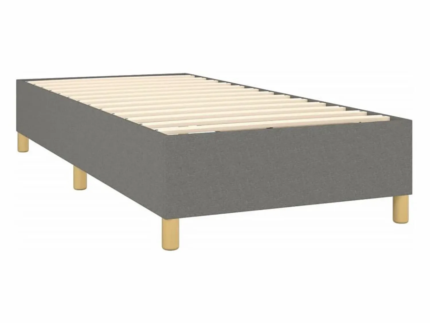 Outlet Clicnbuy Estructura de cama box spring tela gris oscuro 90x200 cm