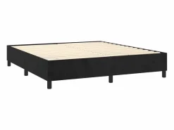 Discount Estructura de cama box spring terciopelo negro 200x200 cm Somier Tapizado
