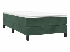 Online Estructura de cama box spring terciopelo verde oscuro 90x190 cm Somier - 90X190Cm