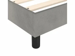 Best Estructura de cama box spring terciopelo gris claro 160x200 cm Somier - 160X200Cm