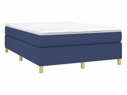 Clicnbuy Estructura de cama box spring tela azul 140x200 cm