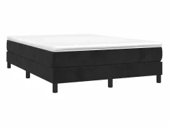 Sale Estructura de cama box spring terciopelo negro 140x190 cm Somier - 140X190Cm