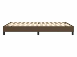 Outlet Estructura de cama box spring tela marrón 140x190 cm Somier - 140X190Cm