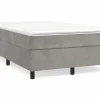 Clicnbuy Estructura de cama box spring terciopelo gris claro 120x200 cm