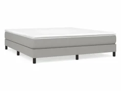 Clicnbuy Estructura de cama box spring tela gris claro 180x200 cm