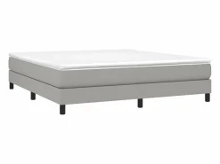 Clicnbuy Estructura de cama box spring tela gris claro 180x200 cm