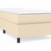 Clicnbuy Estructura de cama box spring tela color crema 90x190 cm