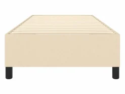 Clicnbuy Estructura de cama box spring tela color crema 90x190 cm