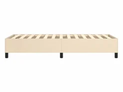 Clicnbuy Estructura de cama box spring tela color crema 90x190 cm