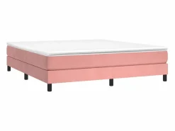 Clicnbuy Estructura de cama box spring terciopelo rosa 180x200 cm