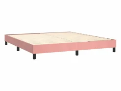 Clicnbuy Estructura de cama box spring terciopelo rosa 180x200 cm