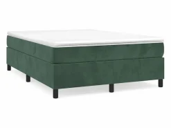 Best Clicnbuy Estructura de cama box spring terciopelo verde oscuro 140x190cm