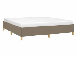 Discount Estructura de cama box spring tela gris taupe 160x200 cm Somier - 160X200Cm