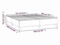 Discount Estructura de cama box spring tela gris taupe 160x200 cm Somier - 160X200Cm