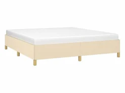 Clicnbuy Estructura de cama box spring tela color crema 160x200 cm