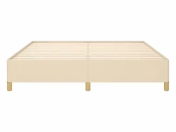 Clicnbuy Estructura de cama box spring tela color crema 160x200 cm