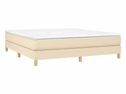 Clicnbuy Estructura de cama box spring tela color crema 180x200 cm