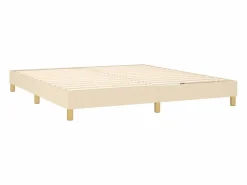 Clicnbuy Estructura de cama box spring tela color crema 180x200 cm