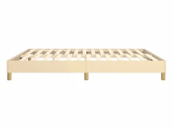 Clicnbuy Estructura de cama box spring tela color crema 180x200 cm