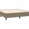 Clicnbuy Estructura de cama box spring tela gris taupe 160x200 cm
