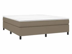 Clicnbuy Estructura de cama box spring tela gris taupe 160x200 cm