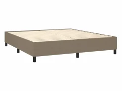 Clicnbuy Estructura de cama box spring tela gris taupe 160x200 cm